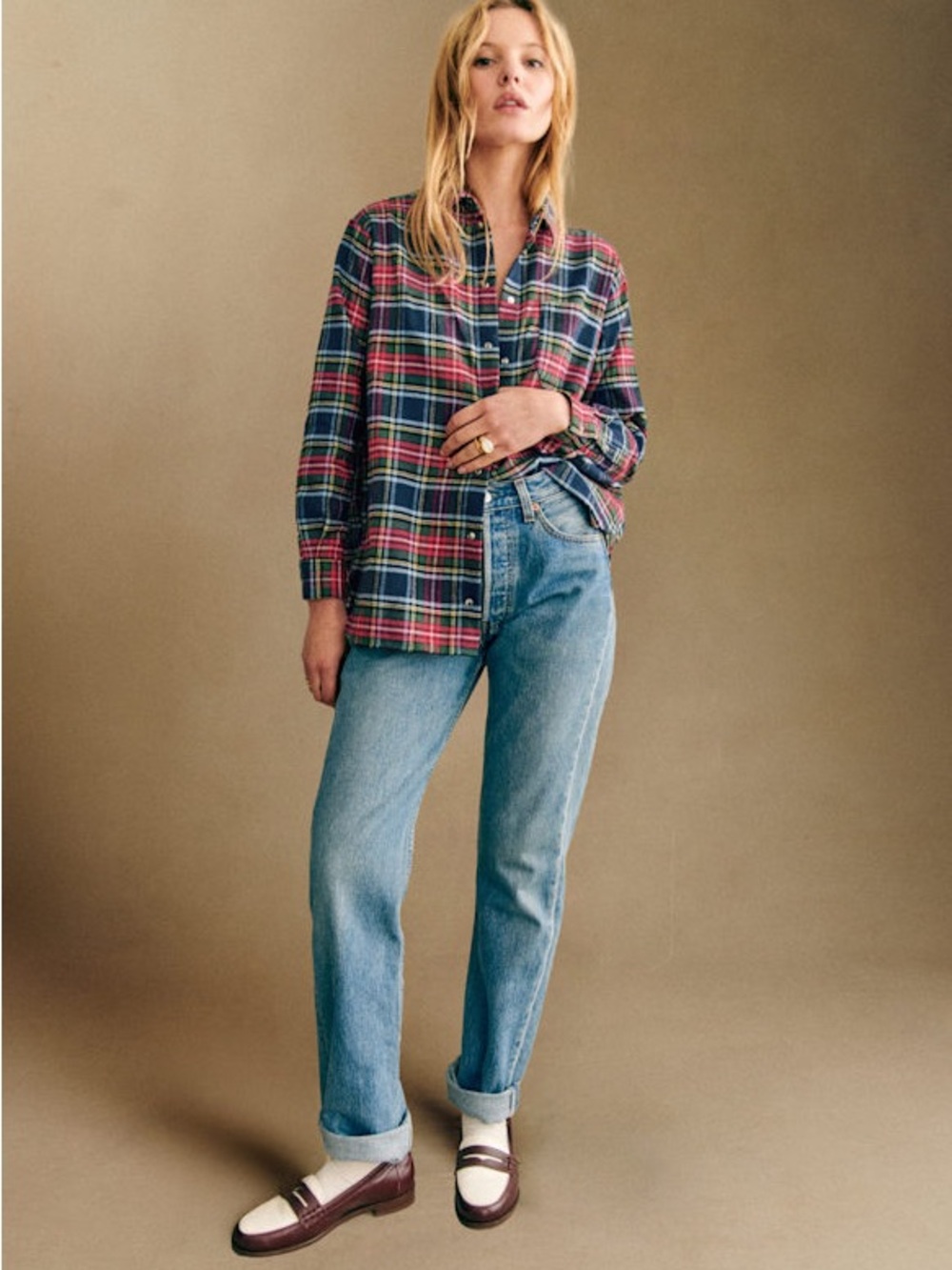 JN26 Sezane Max Shirt York Tartan Shirt